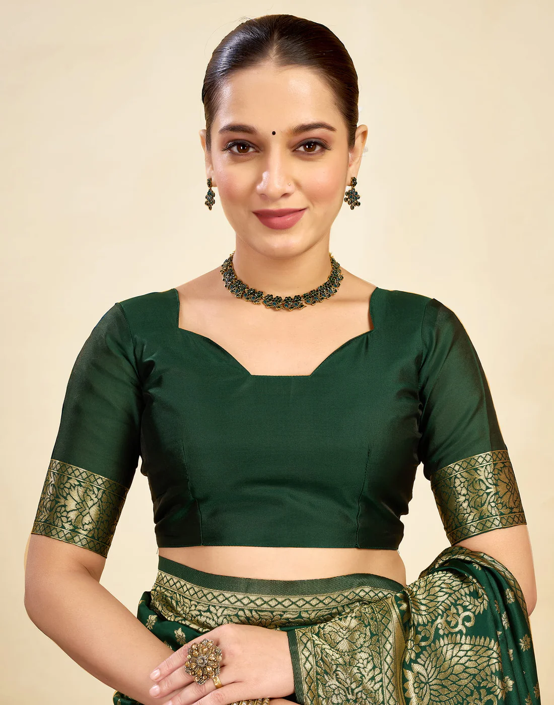 Premium Green Banarasi Silk Saree for Women | Designer Wedding Party Wear Saree | Traditional Zari Work Ethnic Saree | Festive Indian Saree Collection