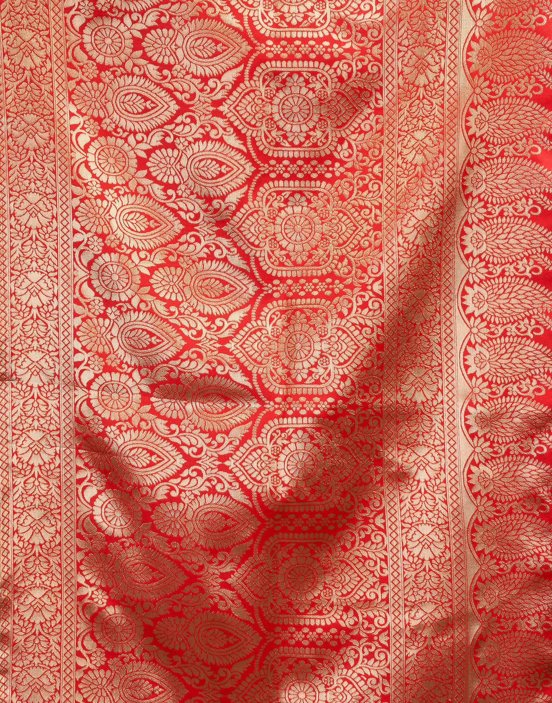 Red Banarasi Silk Saree for Women | Traditional Wedding Wear Saree with Golden Zari Work