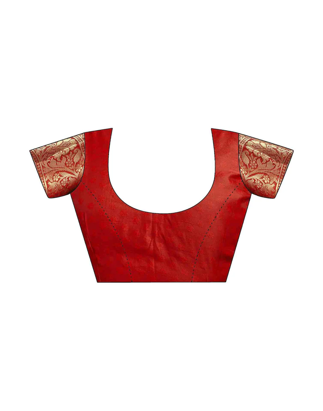 Red Jacquard Saree for Women with Golden Zari Floral Weaving | Premium Wedding, Bridal & Festive Wear Saree with Unstitched Blouse Piece