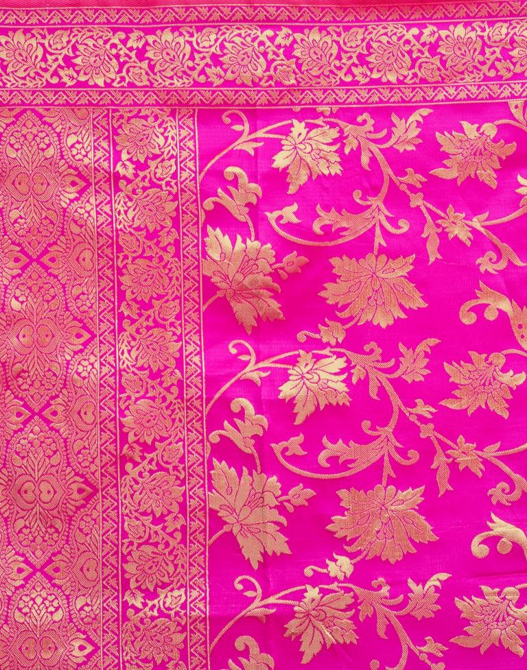 Maroon Jacquard Saree for Women with Antique Golden Zari Weaving | Premium Wedding, Festive & Traditional Wear Saree with Unstitched Blouse Piece
