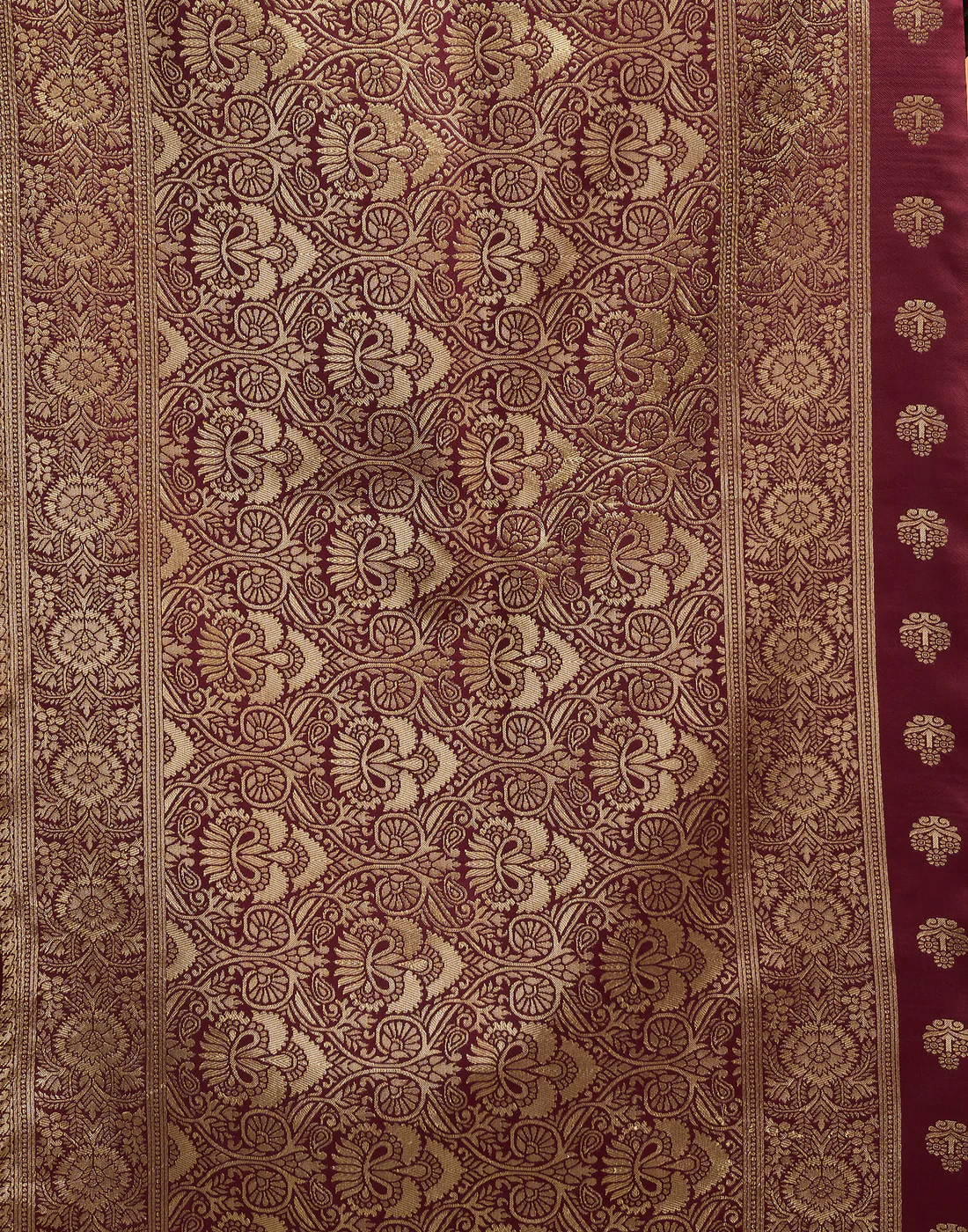 AXONIT Jacquard Saree for Women | Royal Maroon Jacquard Weave with Golden Zari | Design A234 | Soft Elegant Saree