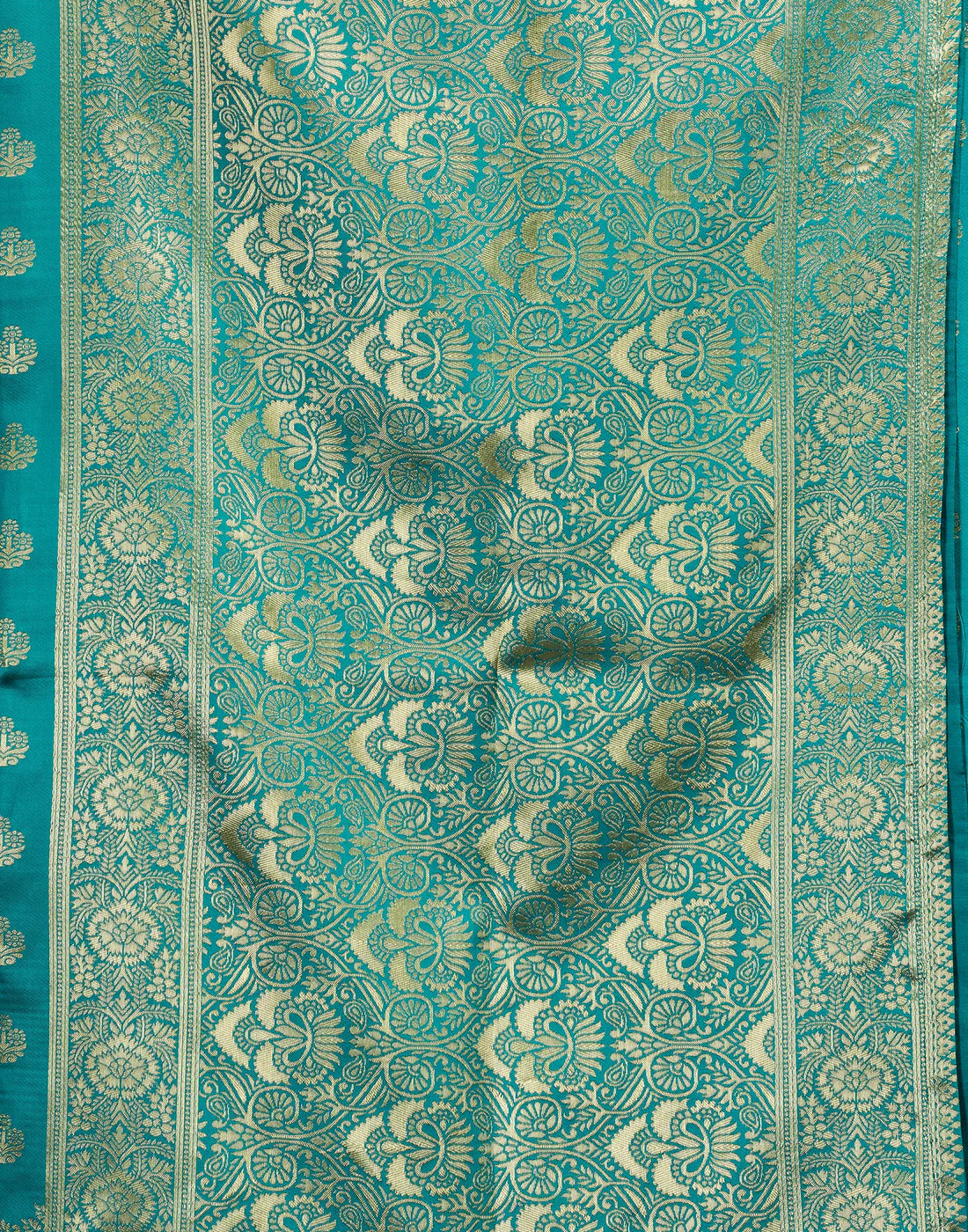 AXONIT Jacquard Saree for Women | Rama Green Jacquard Saree with Golden Zari Work | Design A234 | Soft Elegant Saree