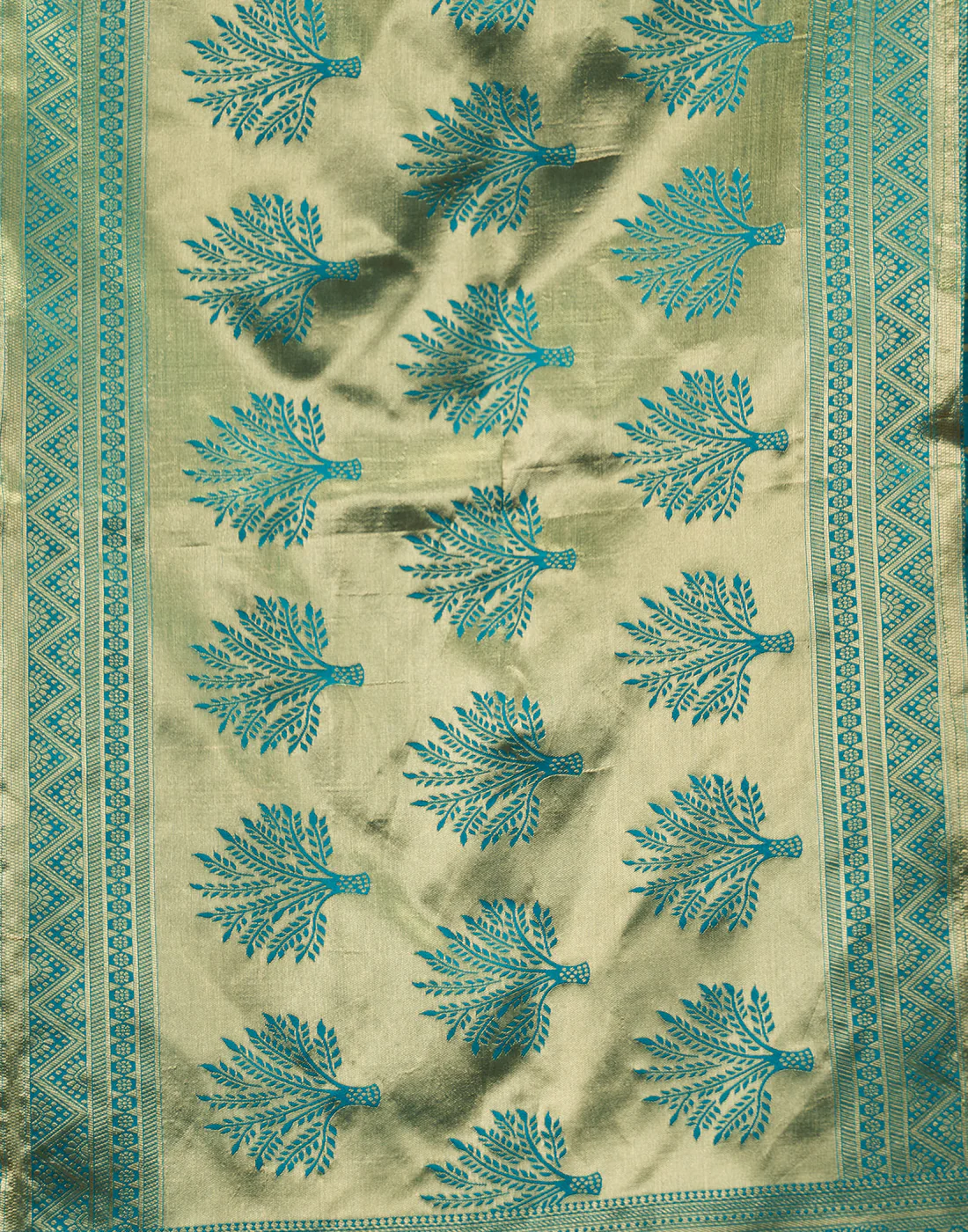 Teal Green Jacquard Saree for Women with Golden Zari Weaving | Premium Festive, Wedding & Party Wear Saree with Unstitched Blouse Piece