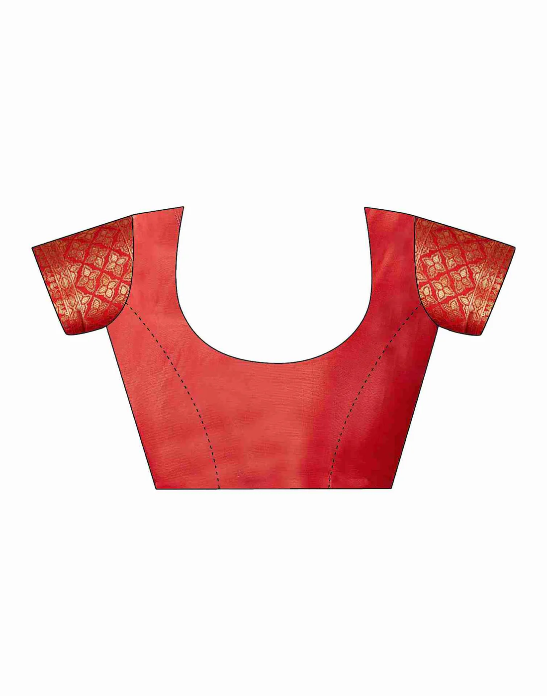 Red Jacquard Saree for Women with Golden Zari Butti Weaving | Premium Wedding, Reception & Festive Wear Saree with Unstitched Blouse Piece