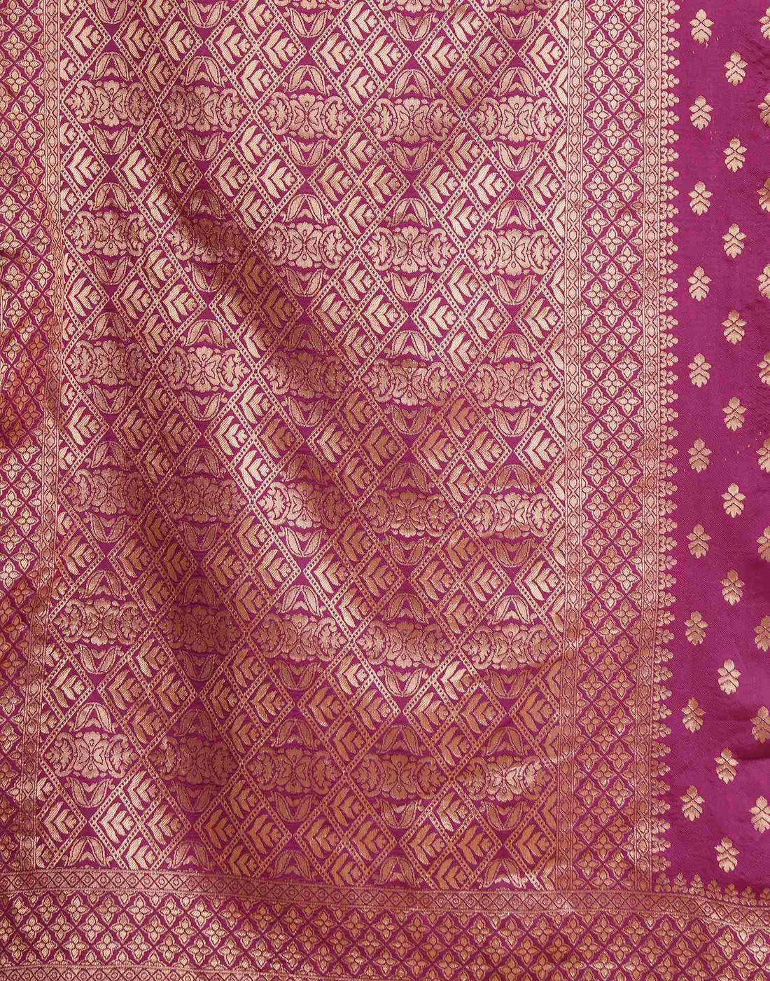 Wine Jacquard Saree for Women with Golden Zari Butti Weaving | Premium Wedding, Festive & Traditional Wear Saree with Unstitched Blouse Piece