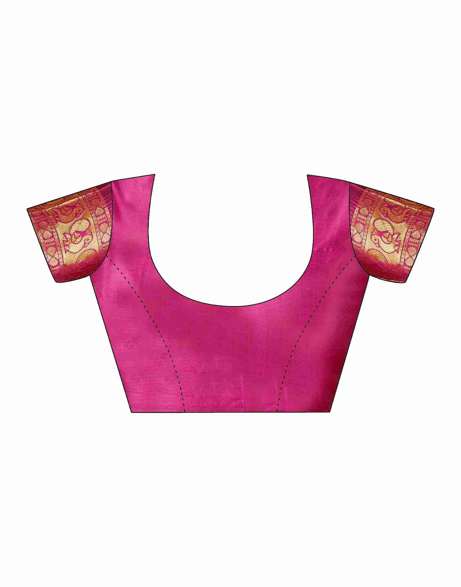 Rani Pink Jacquard Saree for Women with Golden Zari Weaving | Premium Wedding, Festive & Traditional Wear Saree with Unstitched Blouse Piece