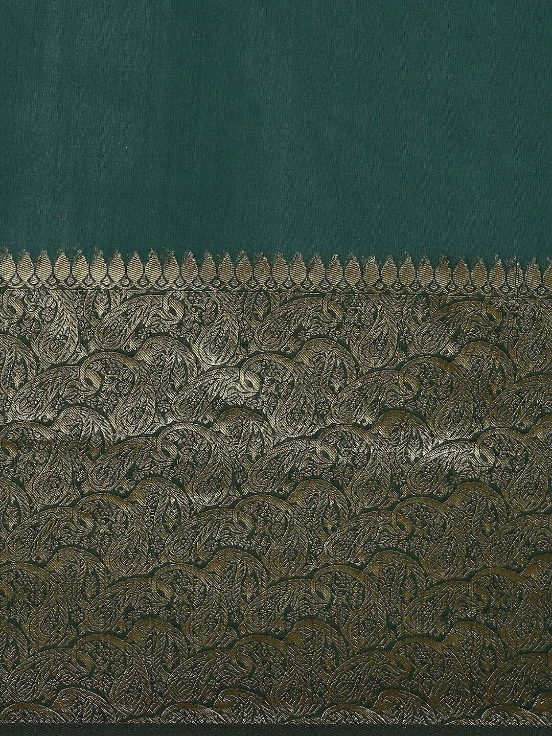 Bottle Green Jacquard Silk Saree for Women with Golden Zari Border | Premium Wedding, Festive & Party Wear Saree with Unstitched Blouse Piece